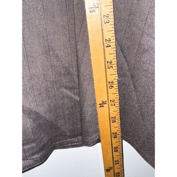 Grace Elements A-Line Midi Skirt Size 12 Gray Herringbone Pattern Polyester Blen - Picture 6 of 6